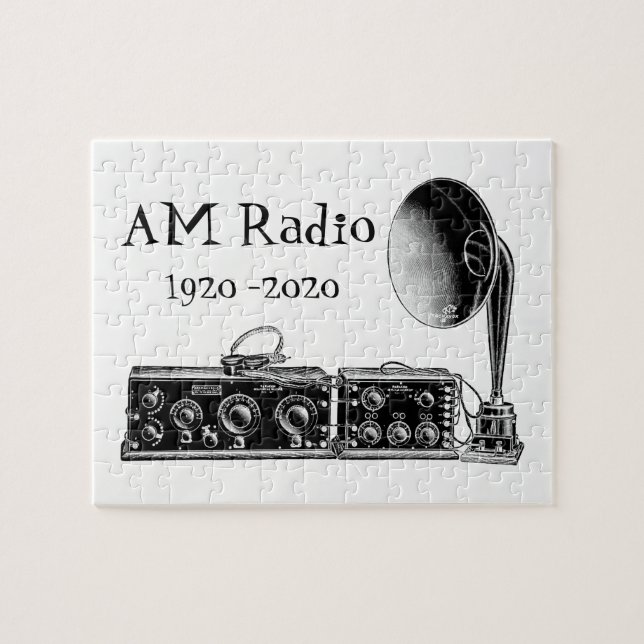 Customize Vintage AM Radio Receiver Jigsaw Puzzle (Horizontal)