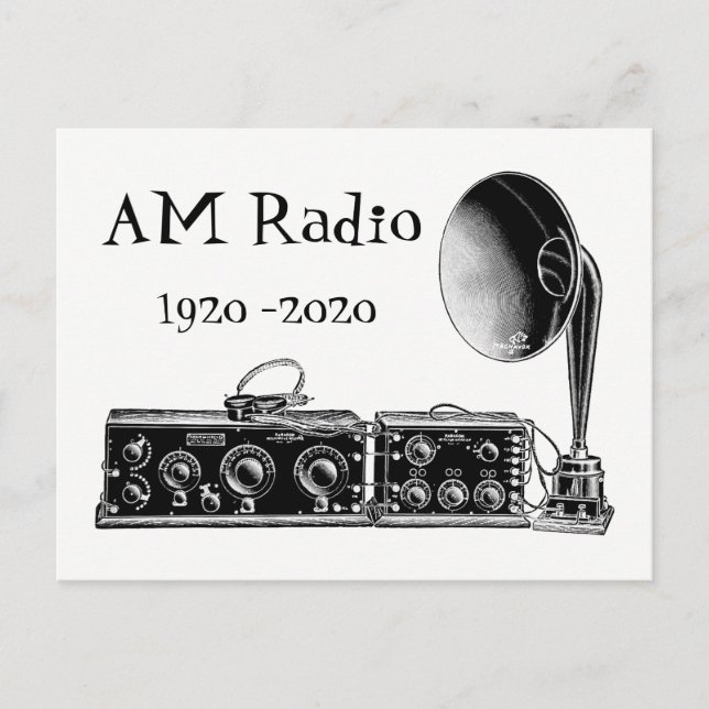 Customize Vintage AM Radio Receiver Postcard (Front)