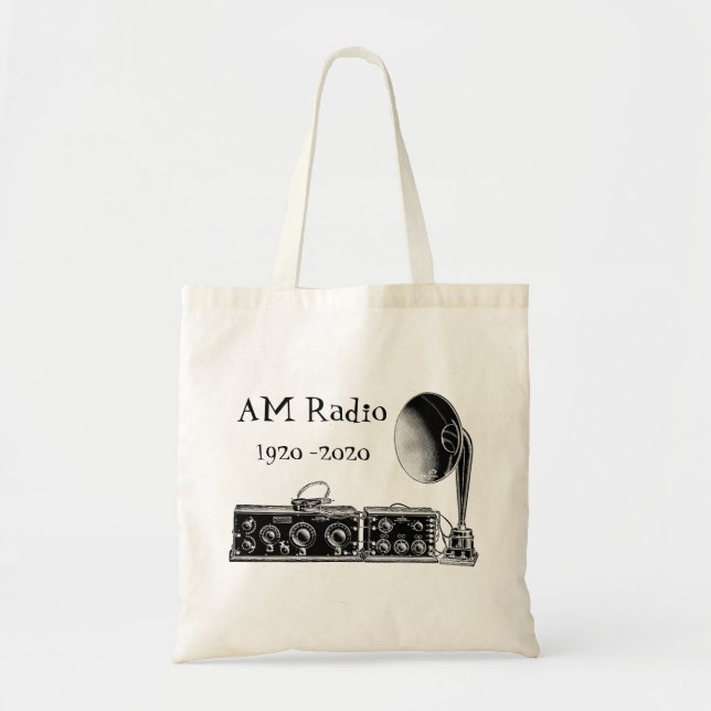 Customize Vintage AM Radio Receiver Tote Bag (Front)