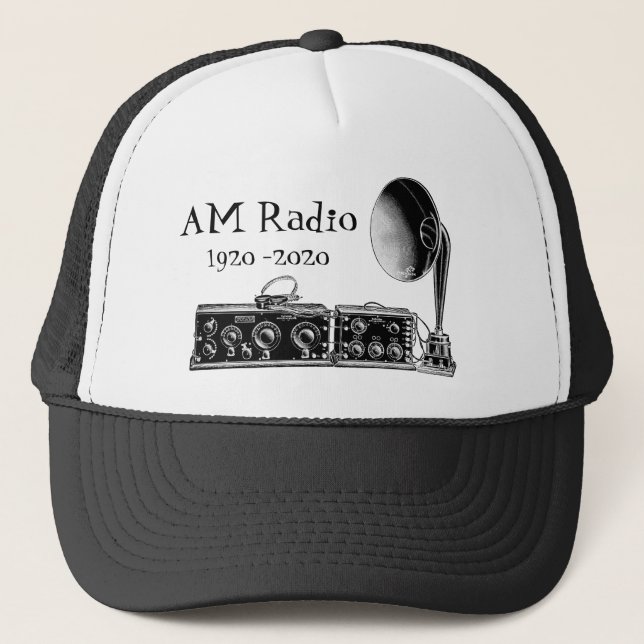 Customize Vintage AM Radio Receiver Trucker Hat (Front)