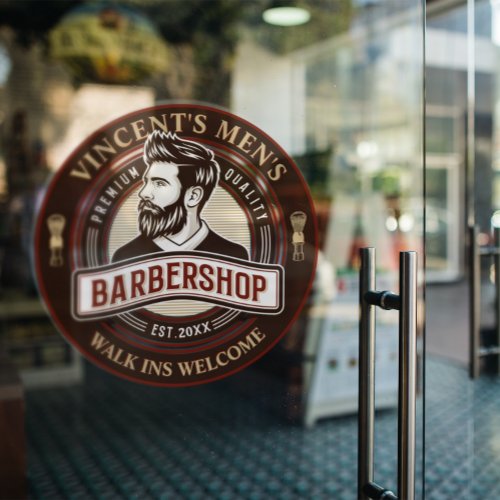 Customize Vintage Barber Shop Modern Cut  Window Cling