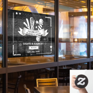 Customize Vintage Barber Shop Poles Symbols Window Cling