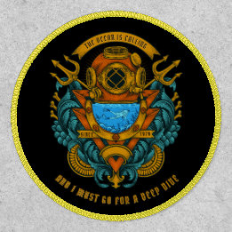 Customize Vintage Deep Sea And Scuba Diver Graphic Patch