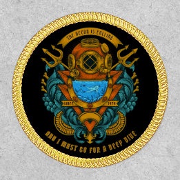 Customize Vintage Deep Sea And Scuba Diver Graphic Patch