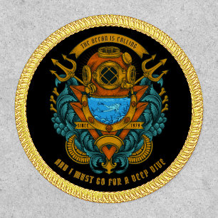 Customize Vintage Deep Sea And Scuba Diver Graphic Patch