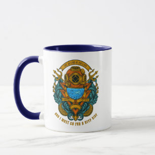Customize Vintage Deep Sea Scuba Diver Poseidon Mug