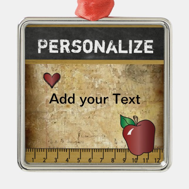 Customize Vintage for Teacher Metal Ornament (Front)