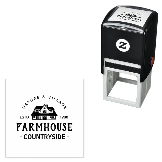 Customize Vintage Modern Farmhouse Logo Self-inking Stamp (In Situ)