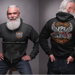 Customize Vintage Motorcycle Route 66 Wings Design Hoodie