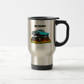 Customize Vintage Truck With Huge Lift On The Dirt Travel Mug
