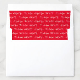 Customize w couple's Initials monogram red white Envelope Liner