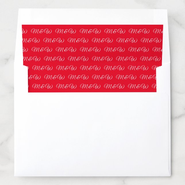 Customize w couple's Initials monogram red white Envelope Liner (In Envelope)