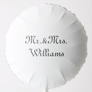 Customize w couple's last name, Mr. & Mrs. black w Balloon