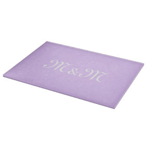 Customize w/Initial monogram White Letter lavender Cutting Board