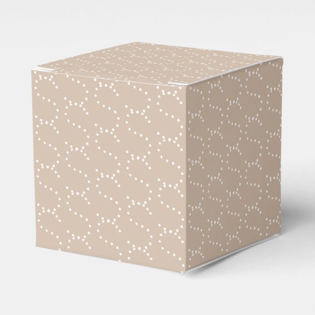 Customize w/Initial, White Letter, beige gift Favor Boxes (Front Side)