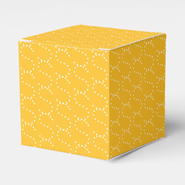 Customize w/Initial, White Letter golden yellow Favor Boxes (Front Side)