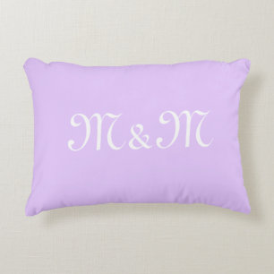 Customize w/Initial White Letter Number lavender Accent Pillow