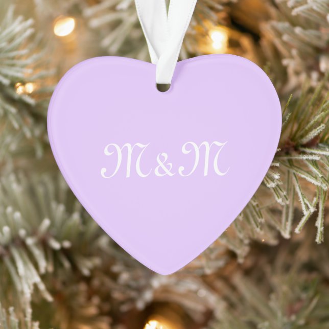 Customize w/Initial White Letter Number lavender Ornament (Tree)