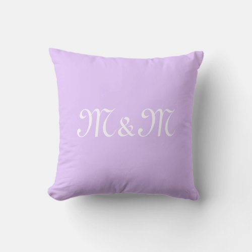 Customize wInitial White Letter Number lavender Throw Pillow