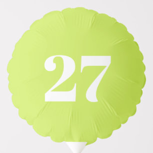 Customize w/Initial White Letter Number lime green Balloon