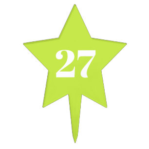 Customize w/Initial White Letter Number lime green Cake Topper