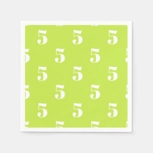 Customize w/Initial White Letter Number lime green Napkins