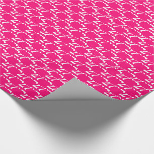 Customize w/Initial, White Letter, Number pink Wrapping Paper