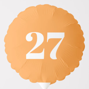 Customize w/Initial White Letter Number Saffron Balloon