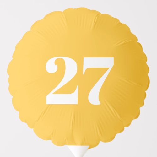 Customize wInitial White Letter Number yellow Balloon