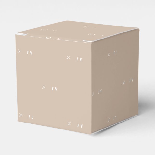 Customize w/Initial White monogram beige gift Favor Boxes (Front Side)