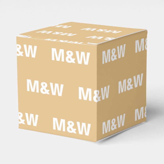 Customize w/Initial White monogram camel gift Favor Boxes (Front Side)