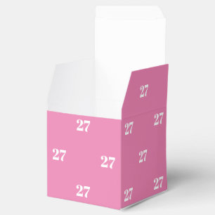 Customize w/Initial White Number pink gift Favor Boxes