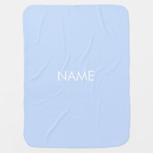 Customize w name, text minimalist light steel blue baby blanket