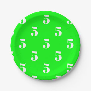Customize w/ year number initials monogram neon paper plates