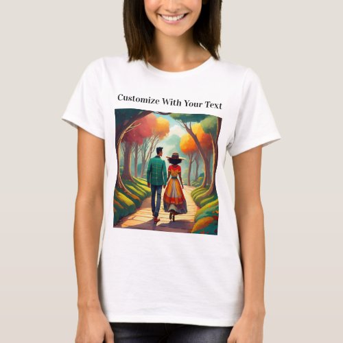 Customize Waking Scenic Trail Colorful T_Shirt