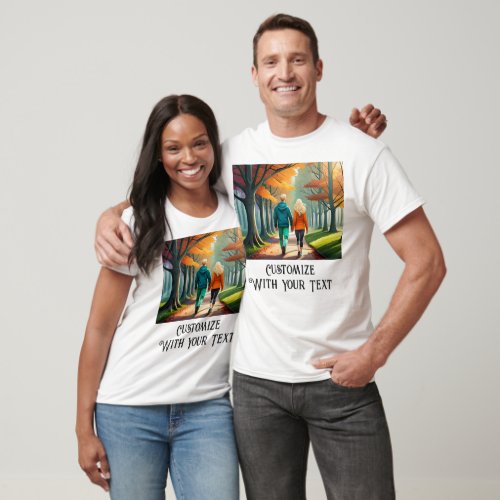 Customize Walking Scenic Trail Colorful T_Shirt