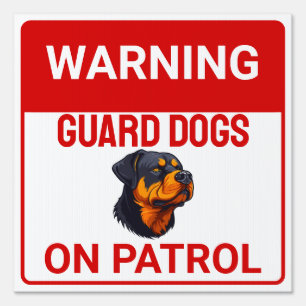 Customize Warning Rottweiler Guard Dog Beware Sign