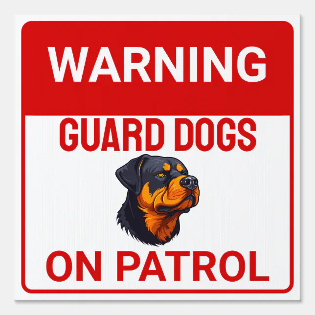 Customize Warning Rottweiler Guard Dog Beware Sign | Zazzle