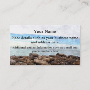 Customize Watercolor Beach Scene Business Cards