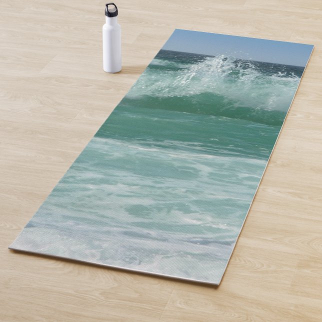 Customize Waves Beach Seaside Sea Fitness Template Yoga Mat (In Situ)