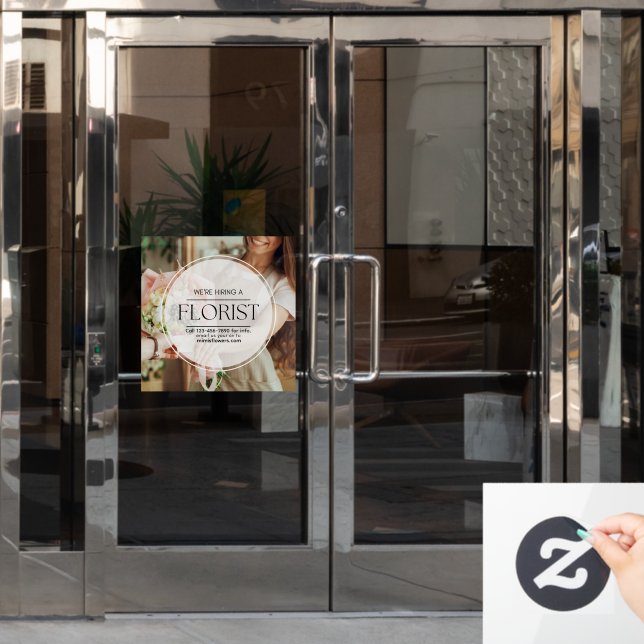 Customize We Are Hiring A Florist Help Wanted Window Cling (Office Door)