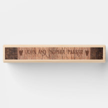 Customize Wedding Couple Name Love Wooden Texture 