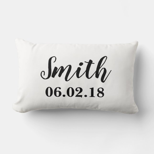 Customize Wedding Date Bedroom Pillow (Front)