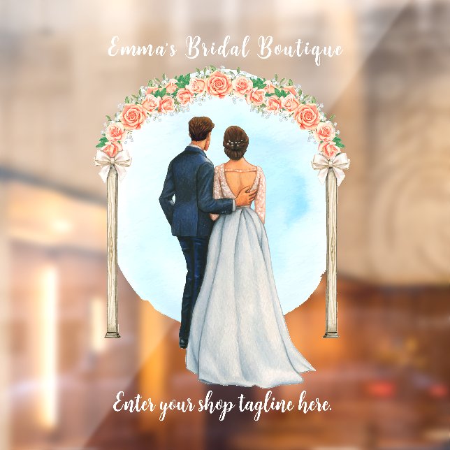 Customize Wedding Dress Bridal Boutique Shop  Window Cling (Sheet 2)
