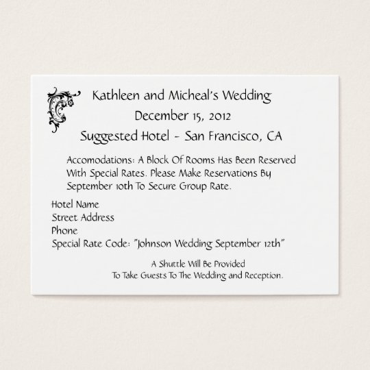 Wedding Invitations Hotel Accommodation Cards 5