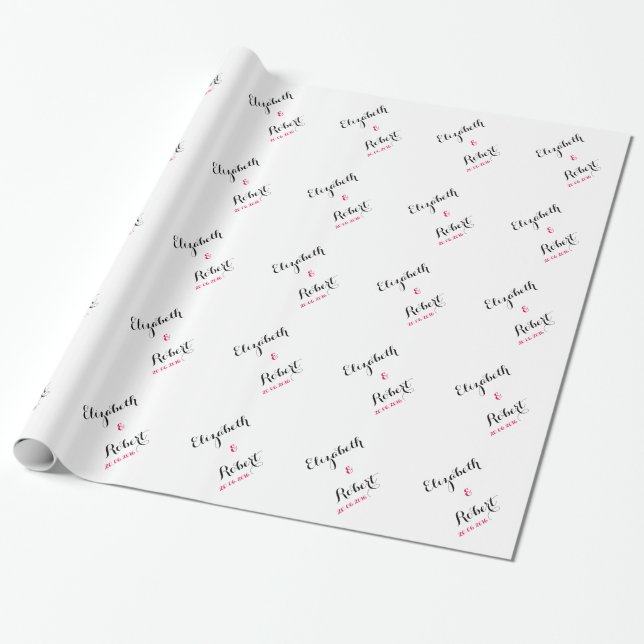 Customize Wedding Wrapping Paper (Unrolled)