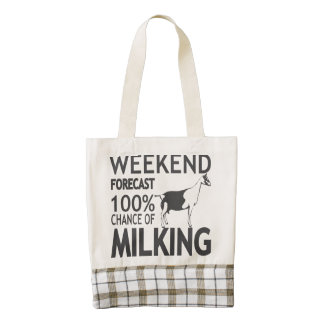 CUSTOMIZE Weekend Forecast Alpine Goat Breed Zazzle HEART Tote Bag