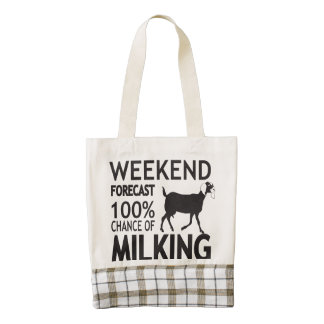 CUSTOMIZE Weekend Forecast Nubian Goat Breed Zazzle HEART Tote Bag