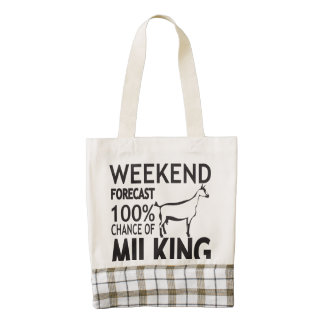 CUSTOMIZE Weekend Forecast Oberhasli Goat Breed Zazzle HEART Tote Bag