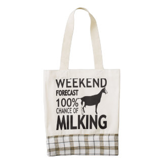 CUSTOMIZE Weekend Forecast Toggenburg Goat Breed Zazzle HEART Tote Bag